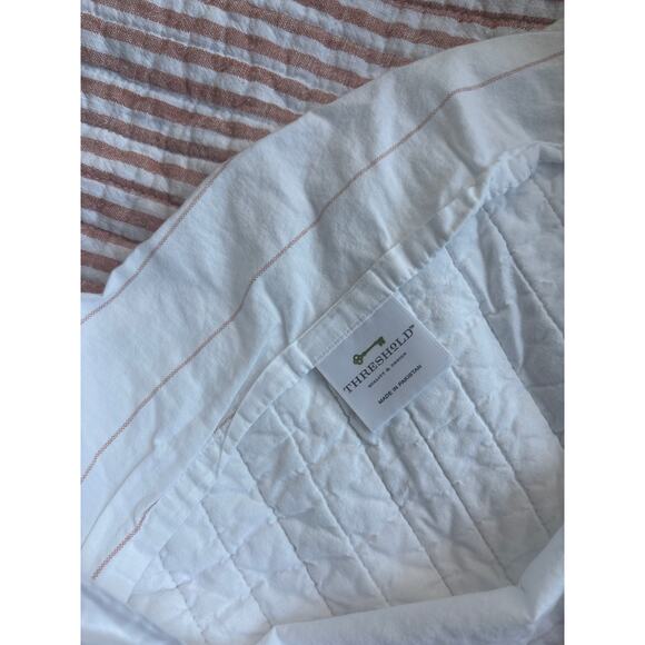 Threshold Standard Reversible Cotton Stripe Quilt Sham Pillow Cover Terracotta - Picture 7 of 8